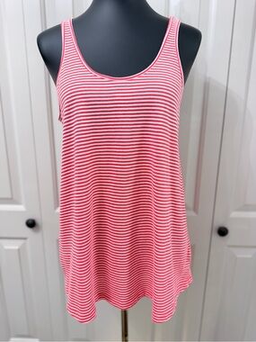 GAP Red, Pink and White Striped Tank Top